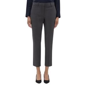 Theory Brushed Grey Wool Straight Leg Trouser Pants 4